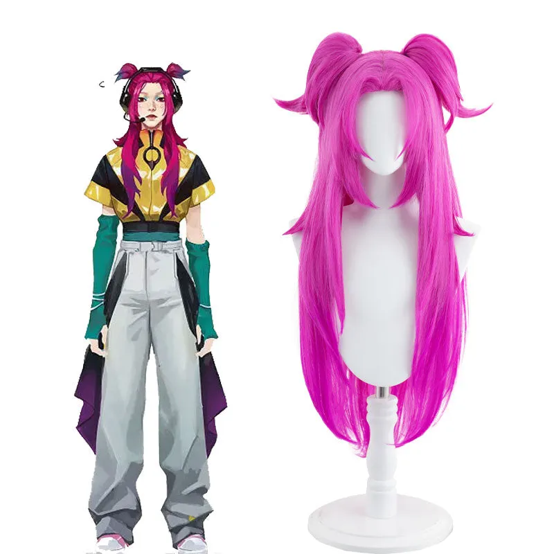 LOL Heartsteel Alune Dark Pink Gradient Purple Cosplay Wig sold by Lemail wig product image thumbnail 2
