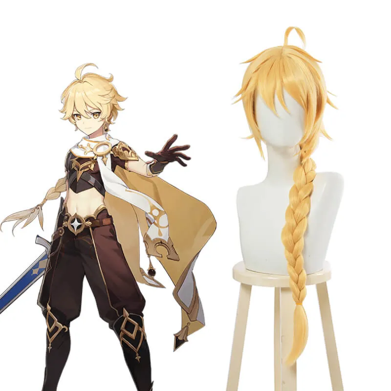 Game Genshin Impact Kong Long Blonde Braided Cosplay Wigs sold by L-email wig