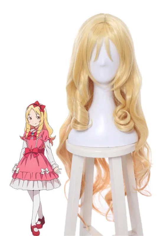Anime Eromanga Sensei Elf Yamada Long Blonde Women Cosplay Wigs sold by Lemail wig