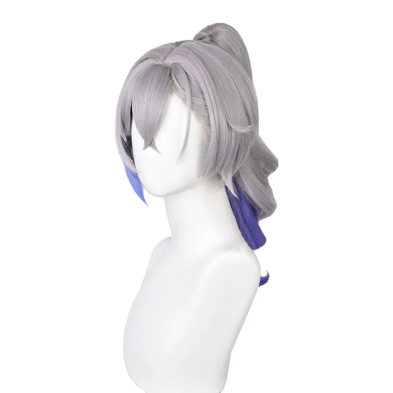 Ready To Ship Honkai: Star Rail Silver Wolf Grey Mixed Blue Cosplay Wig sold by Lemail wig product image thumbnail 4