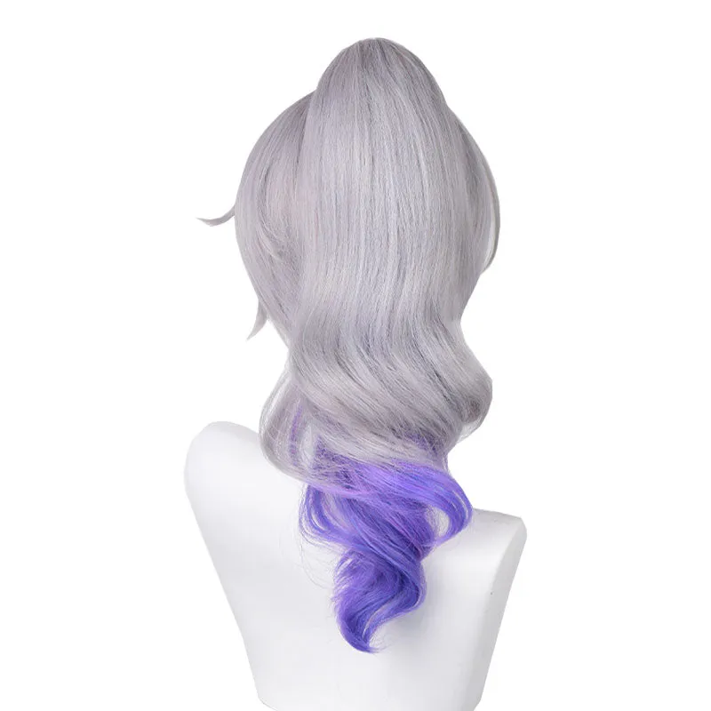 Ready To Ship Honkai: Star Rail Silver Wolf Grey Mixed Blue Cosplay Wig sold by Lemail wig product image thumbnail 5
