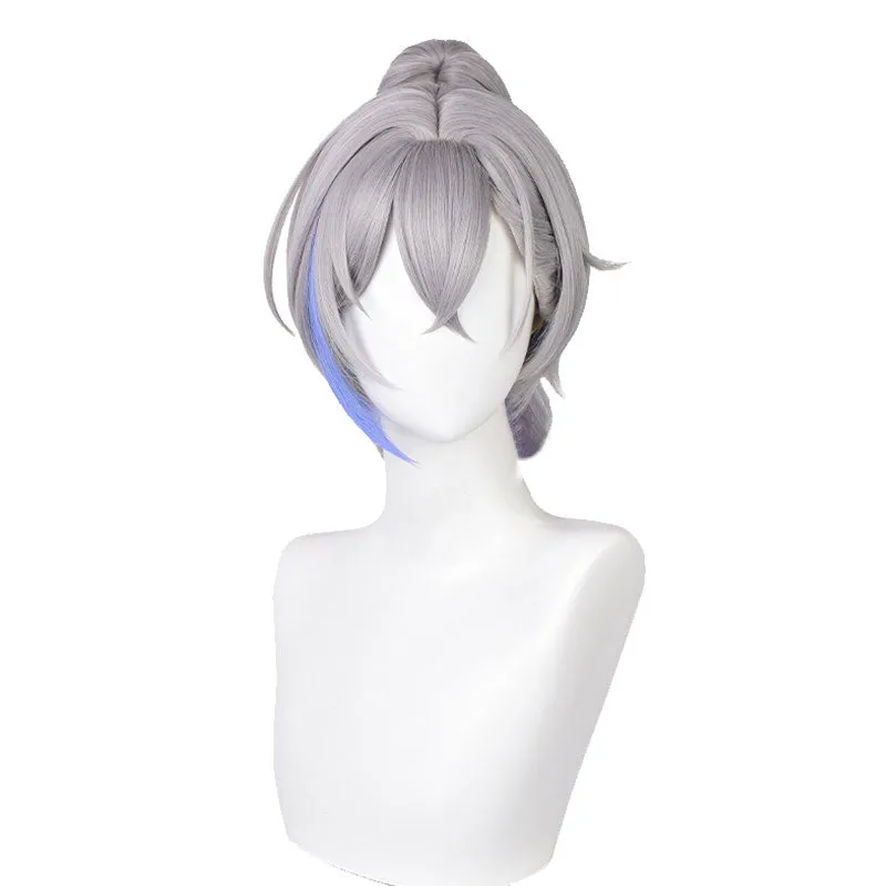 Ready To Ship Honkai: Star Rail Silver Wolf Grey Mixed Blue Cosplay Wig sold by Lemail wig product image thumbnail 2