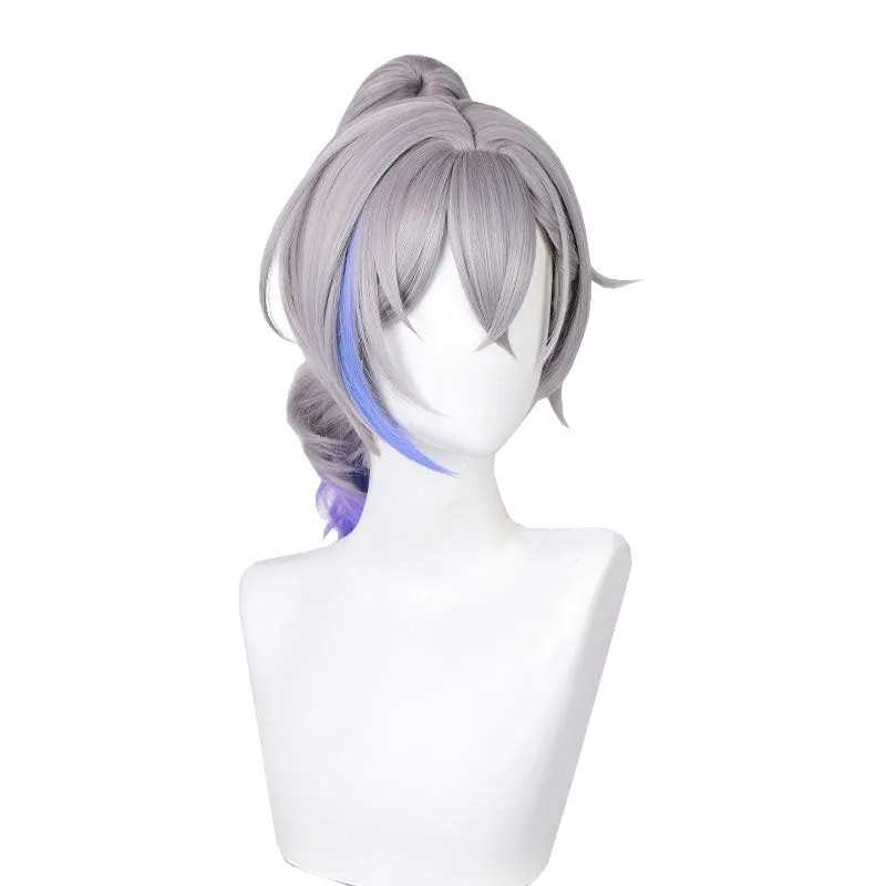 Ready To Ship Honkai: Star Rail Silver Wolf Grey Mixed Blue Cosplay Wig sold by Lemail wig product image thumbnail 3
