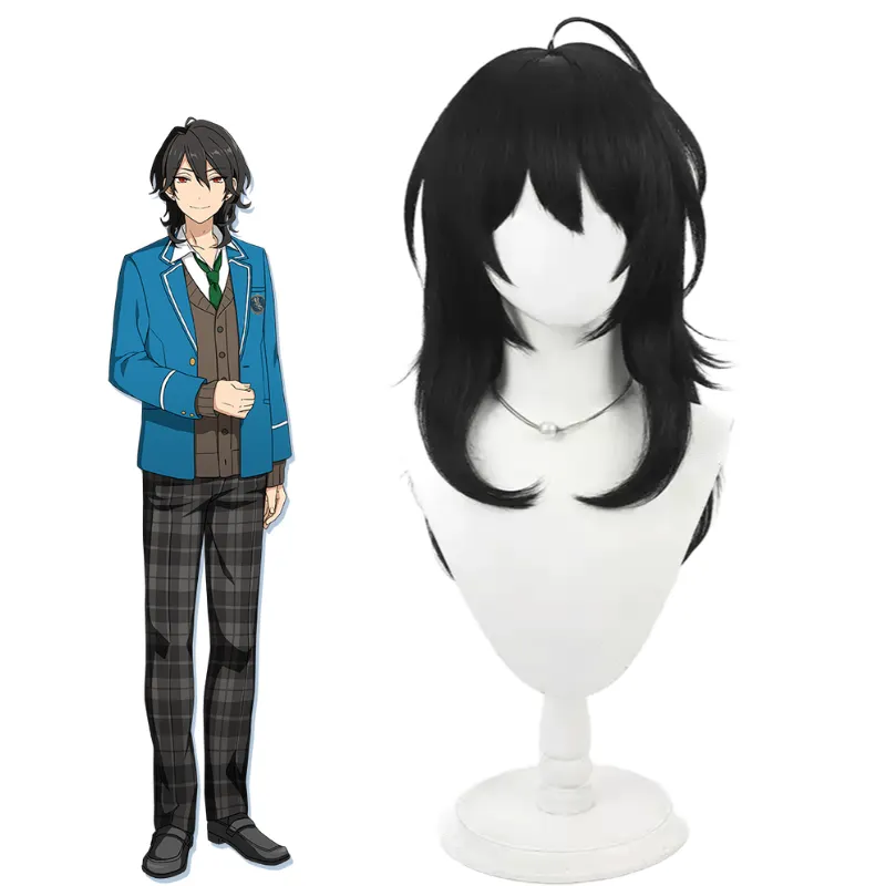 Lemailwig Ensemble Stars Sakuma Rei Black Cosplay Wig sold by Lemail wig