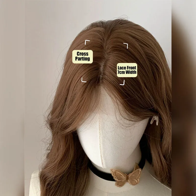 Lemailwig Brown Gradient Curly Front Lace Wig sold by Lemail wig product image thumbnail 5