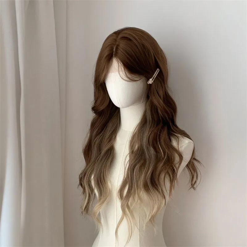Lemailwig Brown Gradient Curly Front Lace Wig sold by Lemail wig product image thumbnail 3