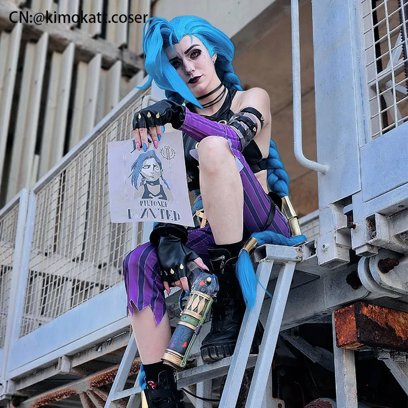 Lemailwig Anime LOL Arcane Jinx Cosplay Costume sold by Lemail wig product image thumbnail 2
