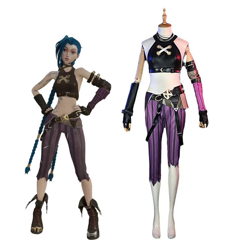 Lemailwig Anime LOL Arcane Jinx Cosplay Costume sold by Lemail wig product image thumbnail 3