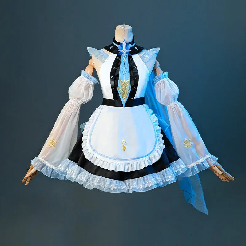 【48HR SHIP】L-email Wig Genshin Impact Eula Maid Fanart Halloween Cosplay Costume Kit sold by Lemail wig product image thumbnail 5