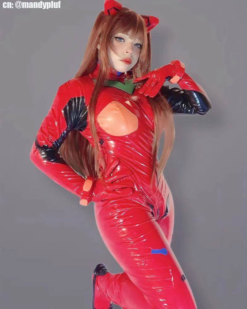 【In Stock】L-email Wig EVA Asuka Langley Combat Suit Cosplay Costume sold by Lemail wig product image thumbnail 3