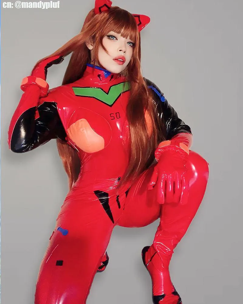 【In Stock】L-email Wig EVA Asuka Langley Combat Suit Cosplay Costume sold by Lemail wig product image thumbnail 2