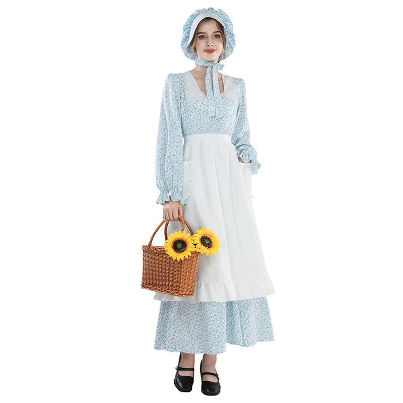 Lemail Wig 3 Colors Women Pioneer Dress Cosplay Costume With Apron sold by Lemail wig