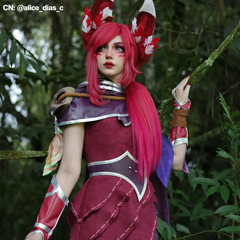 【In Stock 】L-email Wig LOL Xayah The Rebel Cosplay Costume sold by Lemail wig