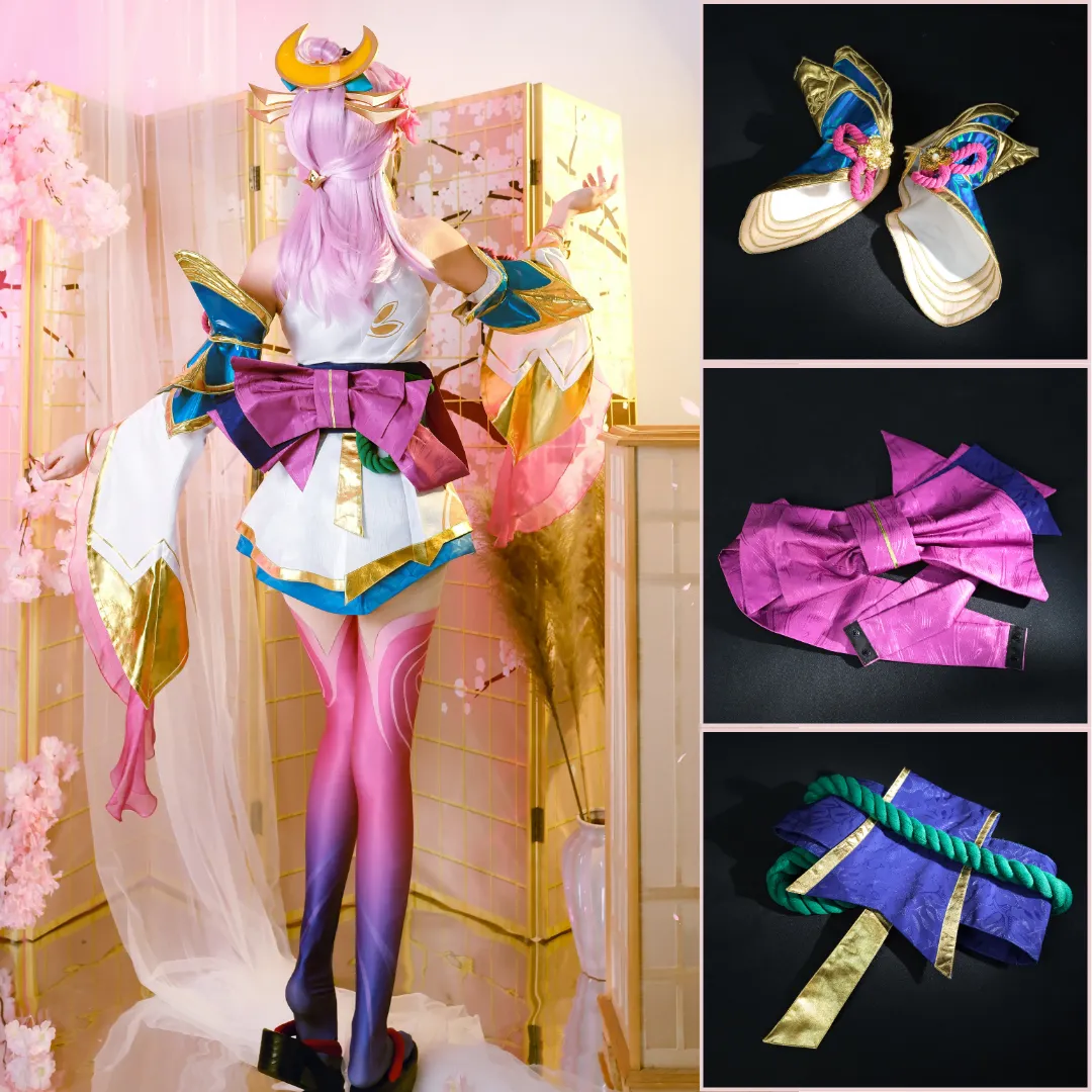 【48HR SHIP】L-email Wig Prestige Spirit Blossom Lux Cosplay Costume LOL Outfit sold by Lemail wig product image thumbnail 4