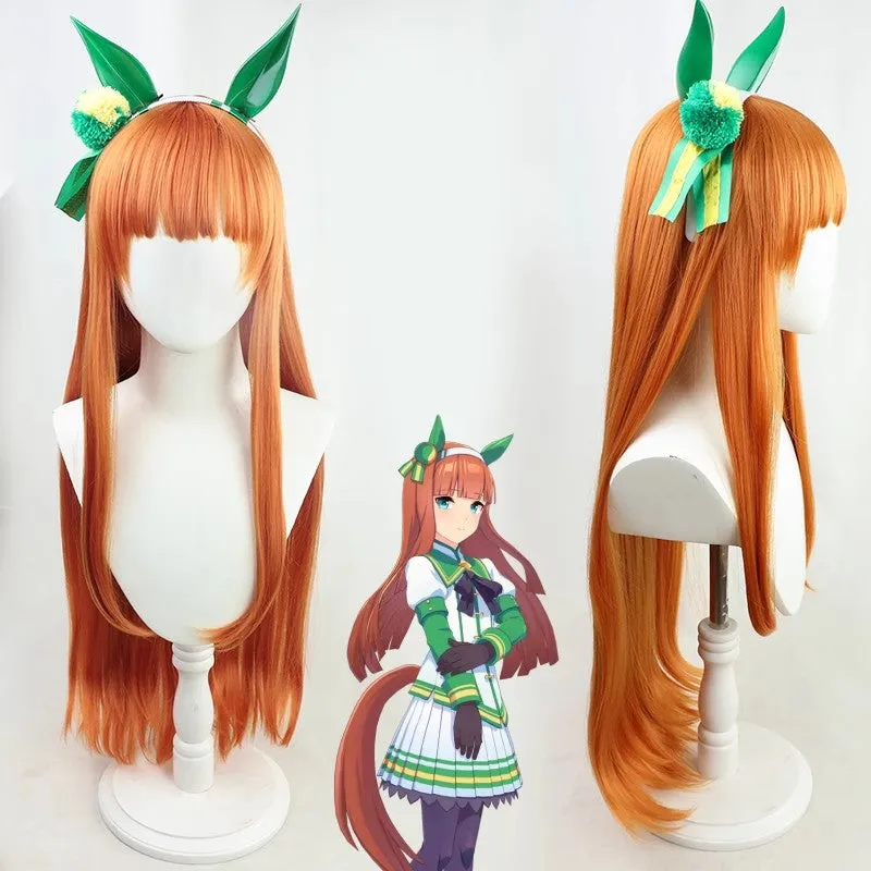 L-email Wig Pretty Derby Silence Suzuka Orange Cosplay Wig And Tail sold by Lemail wig