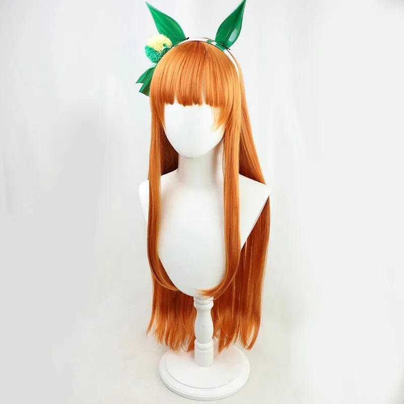 L-email Wig Umamusume:Pretty Derby Silence Suzuka Orange Cosplay Wig And Tail sold by Lemail wig product image thumbnail 3