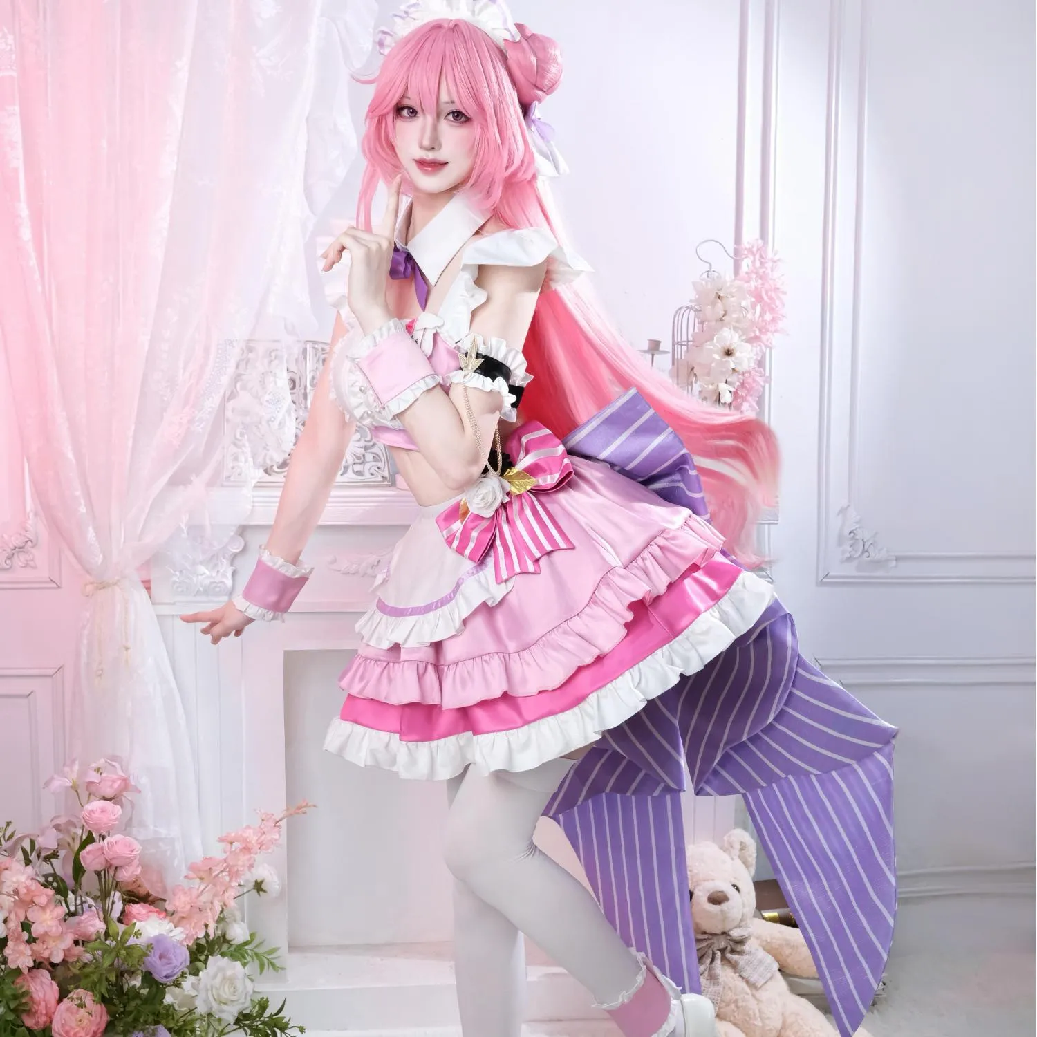 【48HR SHIP】L-email Wig Goddess of Victory: Nikke DOROTHY Maid Cosplay Costume sold by Lemail wig product image thumbnail 3