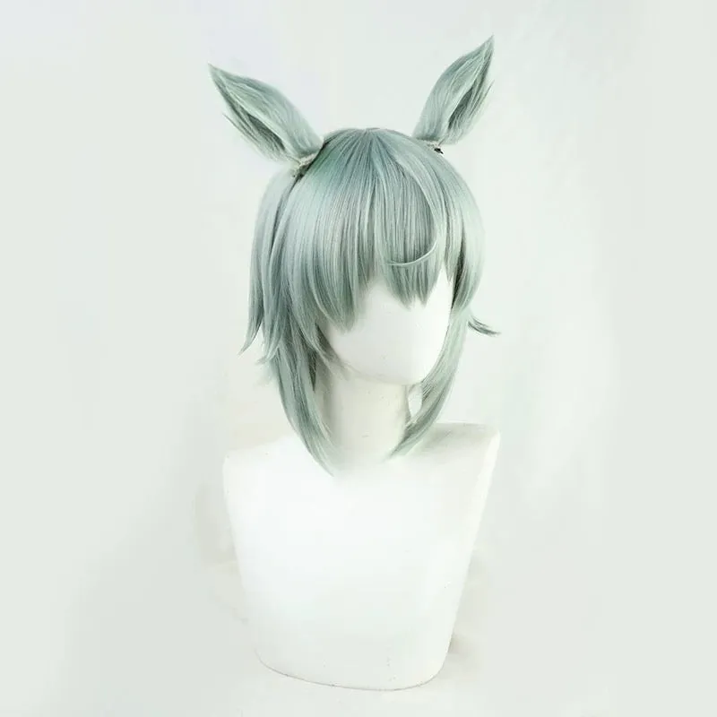 L-email Wig Umamusume:Pretty Derby Seiun Sky Light Green Cosplay Wig Ears And Tail sold by Lemail wig product image thumbnail 2