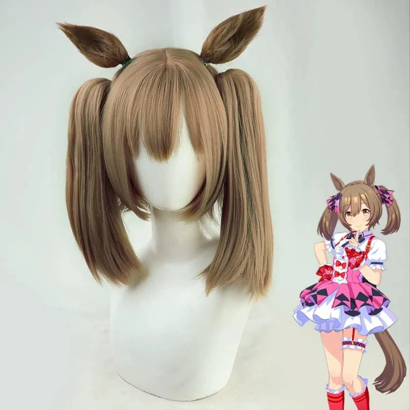 L-email Wig Pretty Derby Smart Falcon Brown Cosplay Wig Ears And Tail sold by Lemail wig