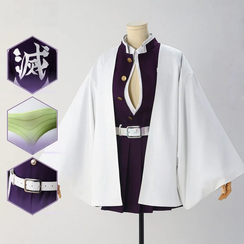 L-email Wig Demon Slayer Kimetsu no Yaiba Kanroji Mitsuri Uniform Halloween Cosplay Costume And Wig Full Set sold by Lemail wig