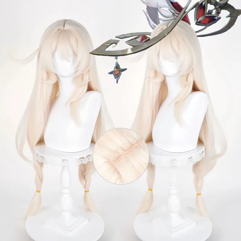 L-email Wig Genshin Impact Alice Pink-gold 98cm Halloween Cosplay Wig sold by Lemail wig