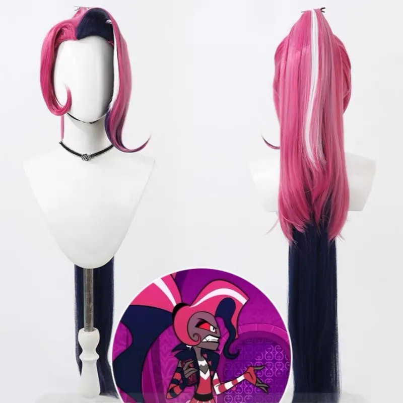 L-email Wig Hazbin Hotel Velvette 100cm Halloween Cosplay Wig made by Lemail wig