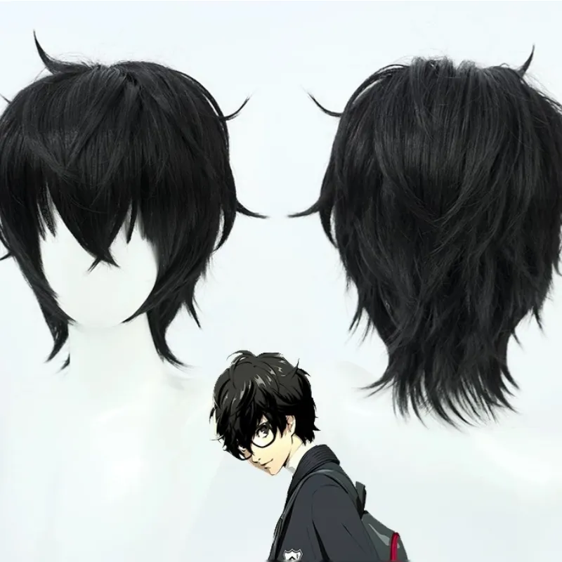 L-email Wig Persona 5 Ren Amamiya Black Halloween Cosplay Wig sold by Lemail wig