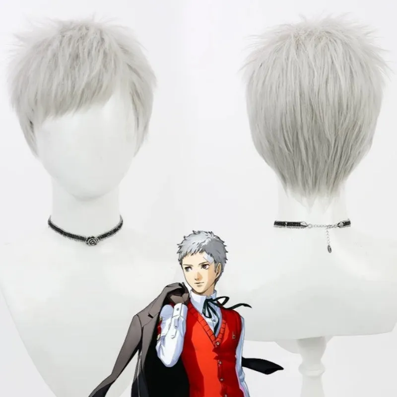 L-email Wig Persona 3 Akihiko Sanada Silver Gray Halloween Cosplay Wig sold by Lemail wig