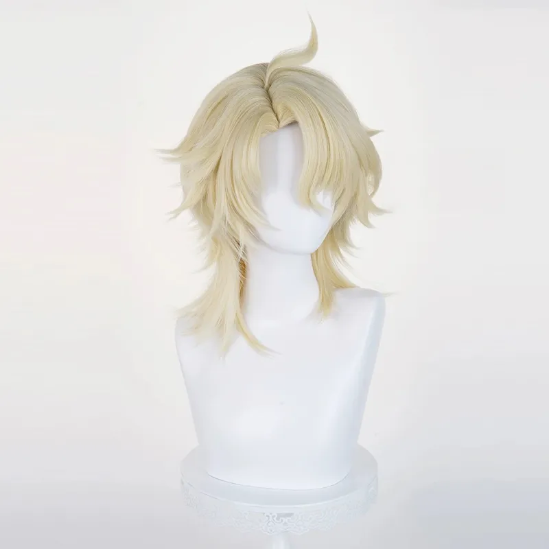L-email Wig Genshin Impact Varka Gold 35cm Halloween Cosplay Wig sold by Lemail wig product image thumbnail 2