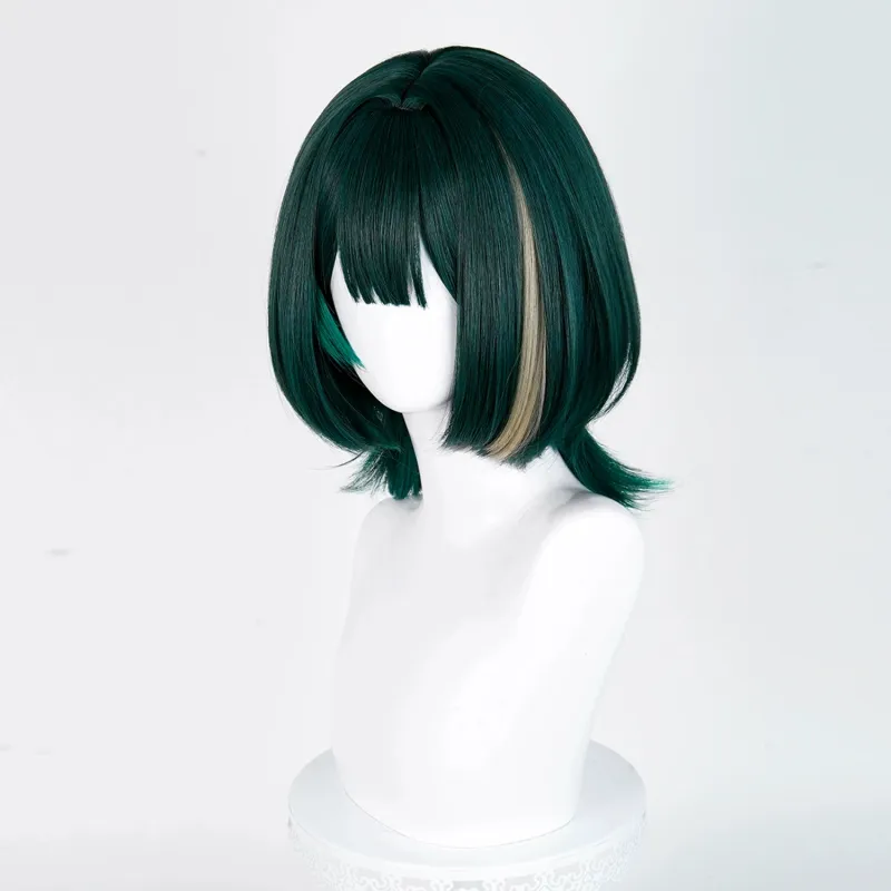 L-email Wig Genshin Impact Nefer Dark Green 36cm Halloween Cosplay Wig sold by Lemail wig product image thumbnail 2