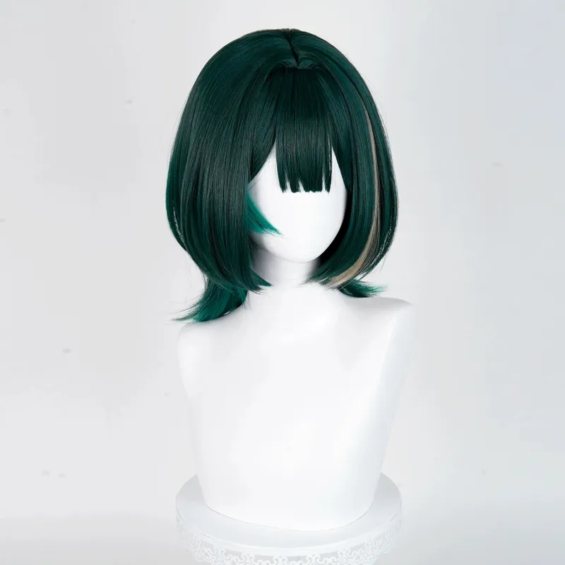 L-email Wig Genshin Impact Nefer Dark Green 36cm Halloween Cosplay Wig sold by Lemail wig product image thumbnail 3
