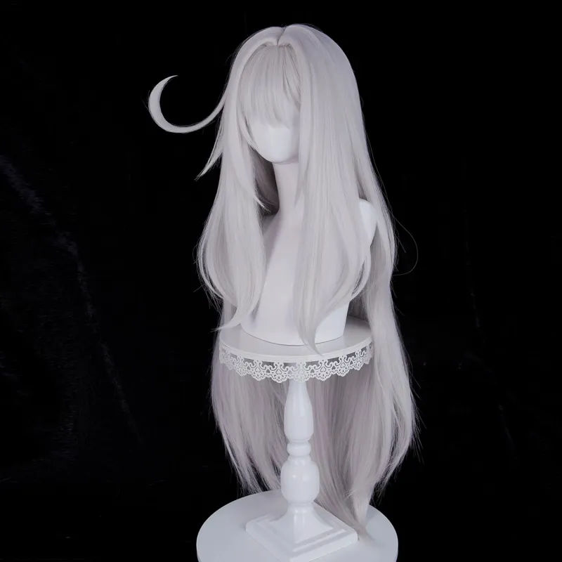 L-email Wig Genshin Impact Ronova Gray 98cm Halloween Cosplay Wig sold by Lemail wig product image thumbnail 4