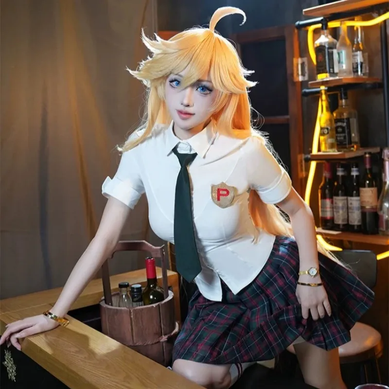 L-email Wig Panty & Stocking with Garterbelt Panty Anarchy School Uniforms Cosplay Costume sold by Lemail wig