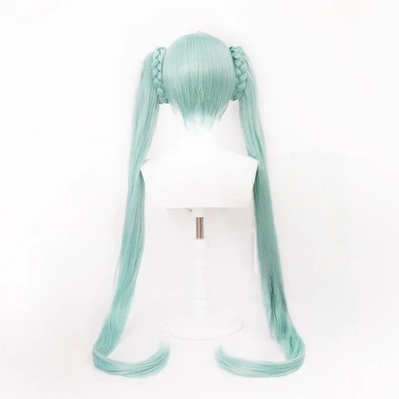 L-email Wig Hatsune Miku Noodle Stopper 110cm Double Braids Cosplay Wig sold by Lemail wig product image thumbnail 3
