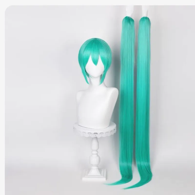 L-email Wig Hatsune Miku Blue Green 115cm Double Braids Cosplay Wig sold by Lemail wig product image thumbnail 3
