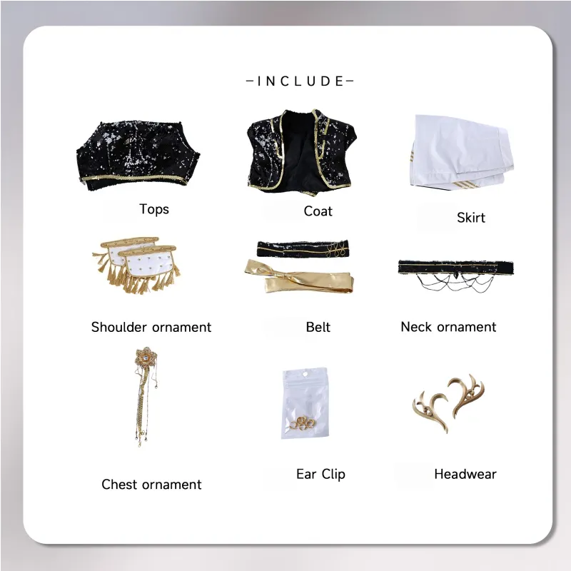 L-email Wig Mira Black Gold Outfit Halloween Cosplay Costume sold by Lemail wig product image thumbnail 3