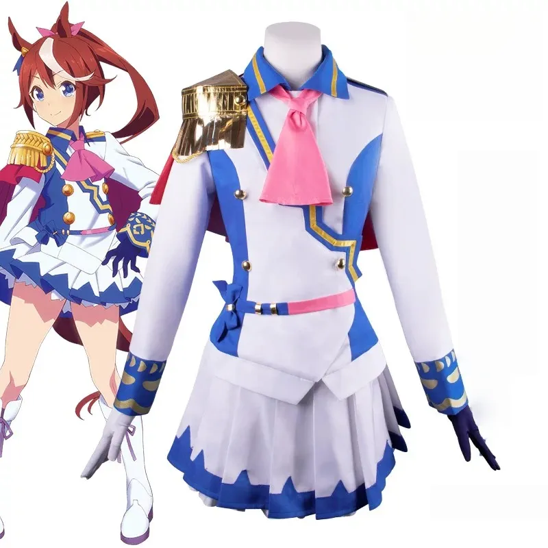L-email Wig Uma musume: Pretty Derby Tokai Teio Halloween Cosplay Costume And Wig Full Set sold by Lemail wig