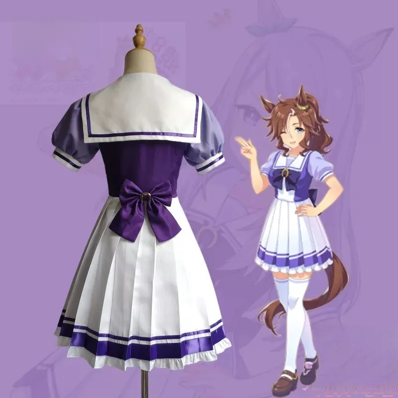 L-email Wig Uma musume: Pretty Derby Agnes Tachyon Tracen Academy Uniform Halloween Cosplay Costume And Wig Full Set sold by Lemail wig product image thumbnail 2