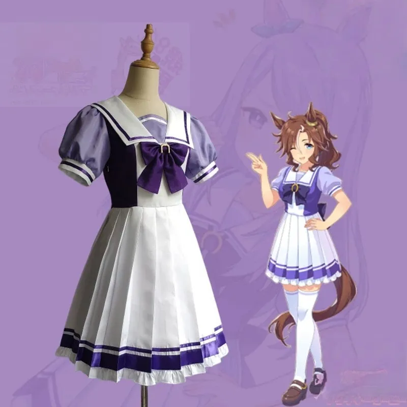 L-email Wig Uma musume: Pretty Derby Agnes Tachyon Tracen Academy Uniform Halloween Cosplay Costume And Wig Full Set sold by Lemail wig