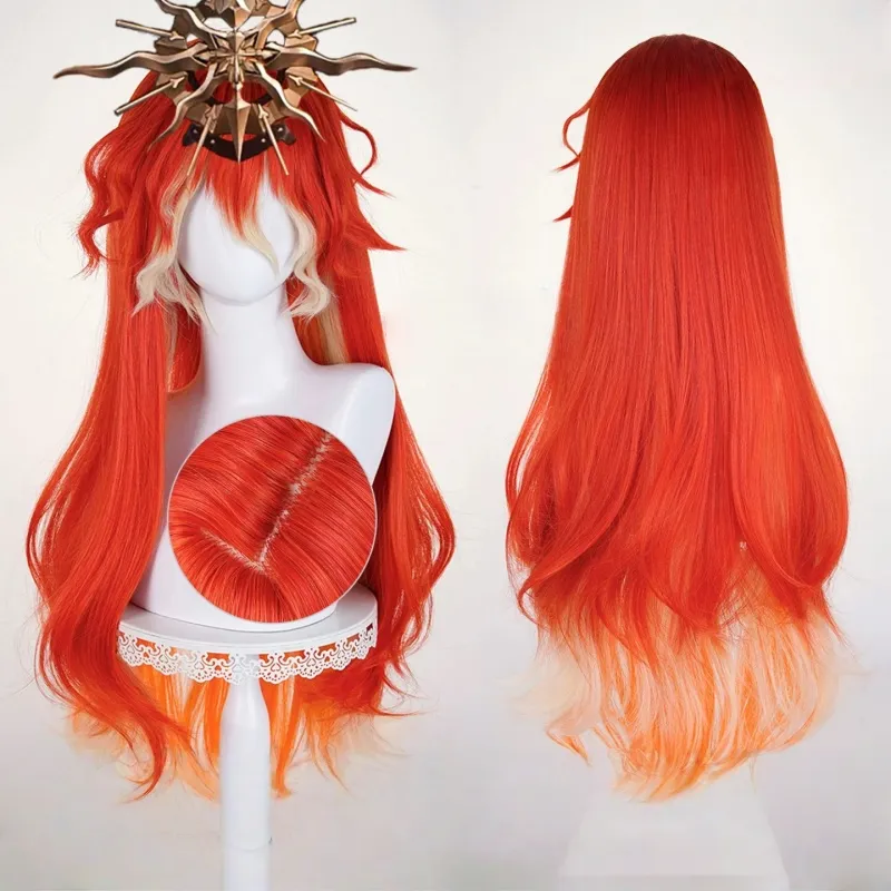 L-email Wig Wuthering Waves Augusta 98cm Long Color Mixing Halloween Cosplay Wig sold by Lemail wig