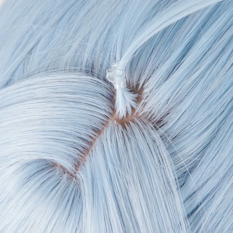 L-email Wig Zenless Zone Zero Lucia Light Blue Long Double Braids Halloween Cosplay Wig sold by Lemail wig product image thumbnail 5