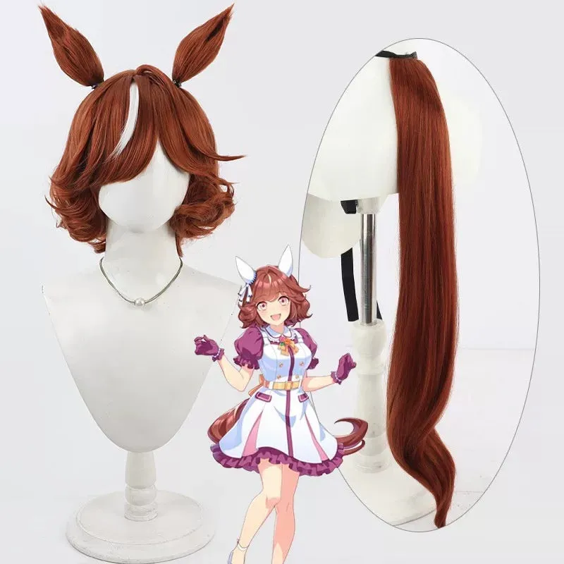 L-email Wig Uma musume: Pretty Derby Haiseiko Ears And Tail Halloween Cosplay Wig sold by Lemail wig