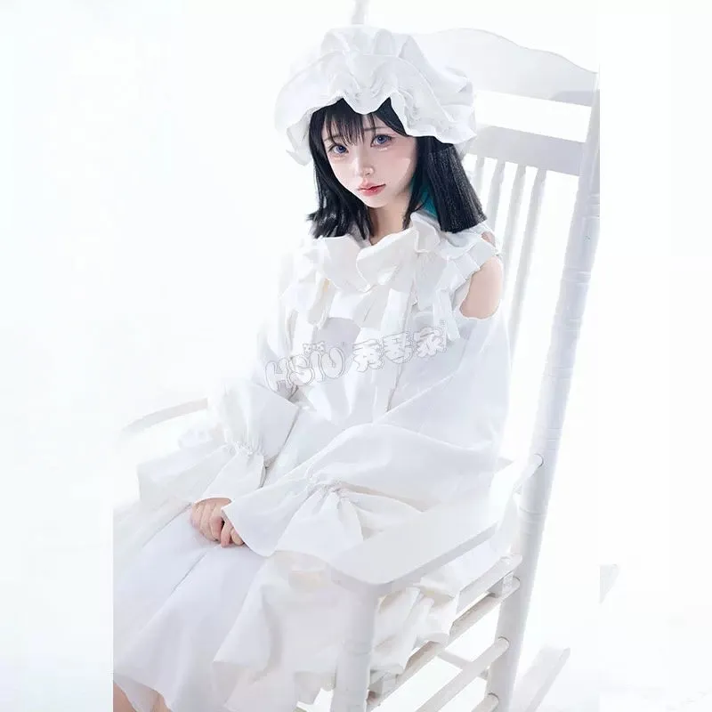L-email Wig Alien Stage Sua White Dress Halloween Cosplay Costume sold by Lemail wig product image thumbnail 2