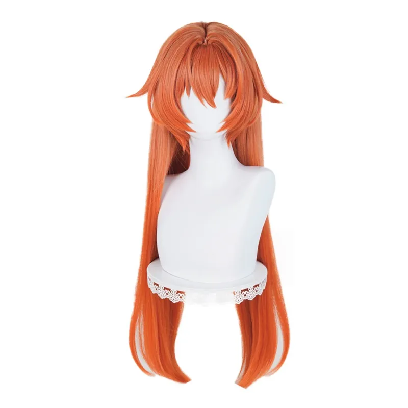 L-email Wig Zenless Zone Zero Orphie Orange Long Halloween Cosplay Wig sold by Lemail wig product image thumbnail 2