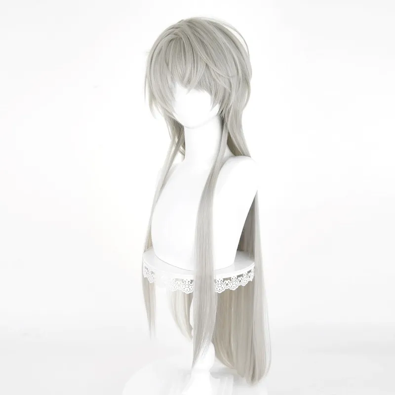 L-email Wig Love and Deepspace Xavier Grey 90cm Long Straight Halloween Cosplay Wig sold by Lemail wig product image thumbnail 4