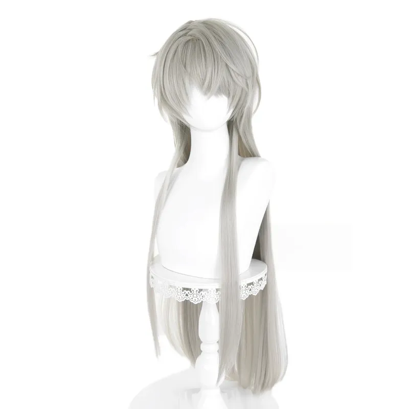 L-email Wig Love and Deepspace Xavier Grey 90cm Long Straight Halloween Cosplay Wig sold by Lemail wig product image thumbnail 5