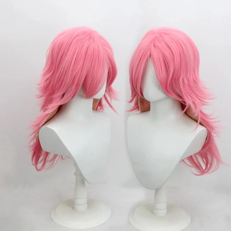 L-email Wig ONE PIECE Charlotte Linlin Big Mom Pink Long Halloween Cosplay Wig sold by Lemail wig