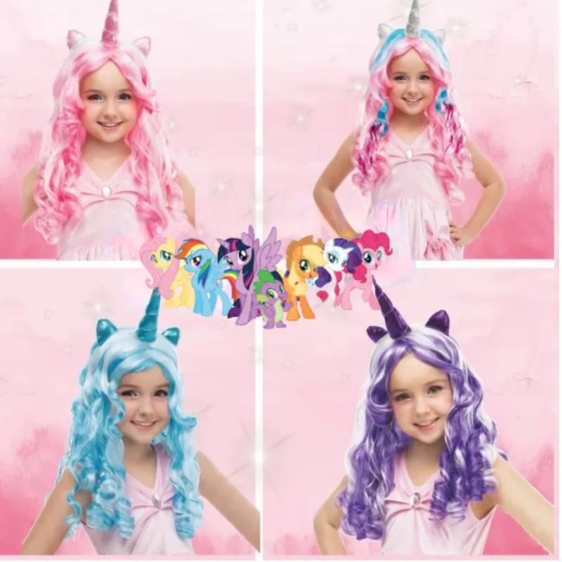 L-email Wig My Little Pony Unicorn Multicolor Performance Halloween Cosplay Wig sold by Lemail wig