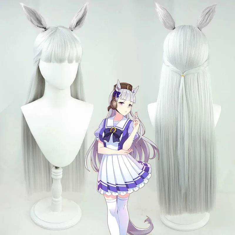 L-email Wig Uma musume: Pretty Derby Gold Ship 90cm Tail And Ears Halloween Cosplay Wig sold by Lemail wig
