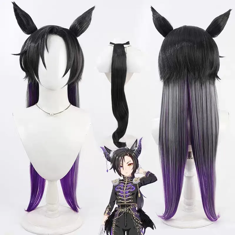 L-email Wig Uma musume: Pretty Derby Air Shakur Mixed Color Long Tail And Ears Halloween Cosplay Wig sold by Lemail wig